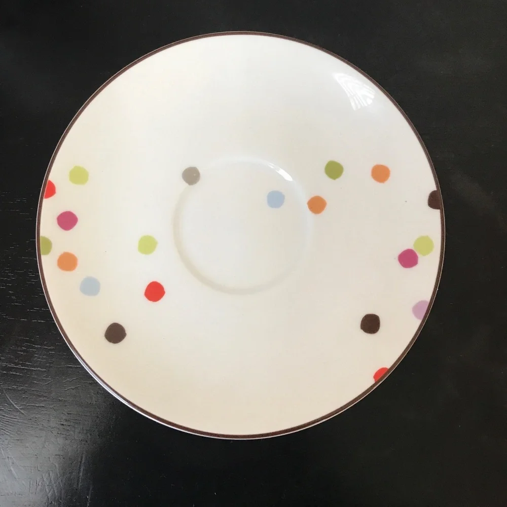 kate spade White Polka Dot Teacup and Saucer